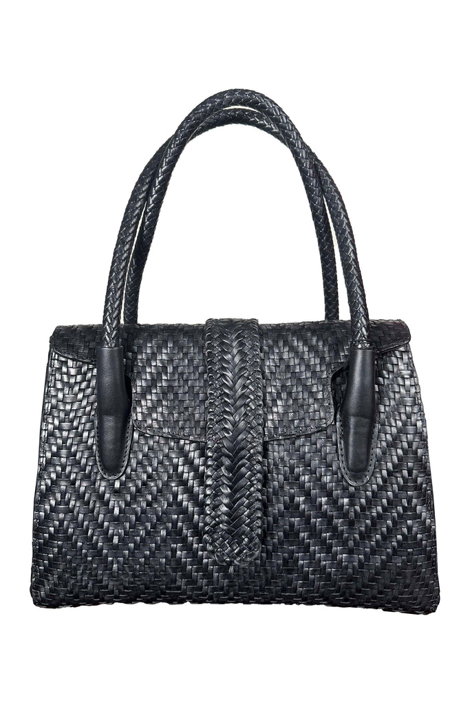 Allan K Kirsten Small Herringbone Woven Bag W23B006 | Black