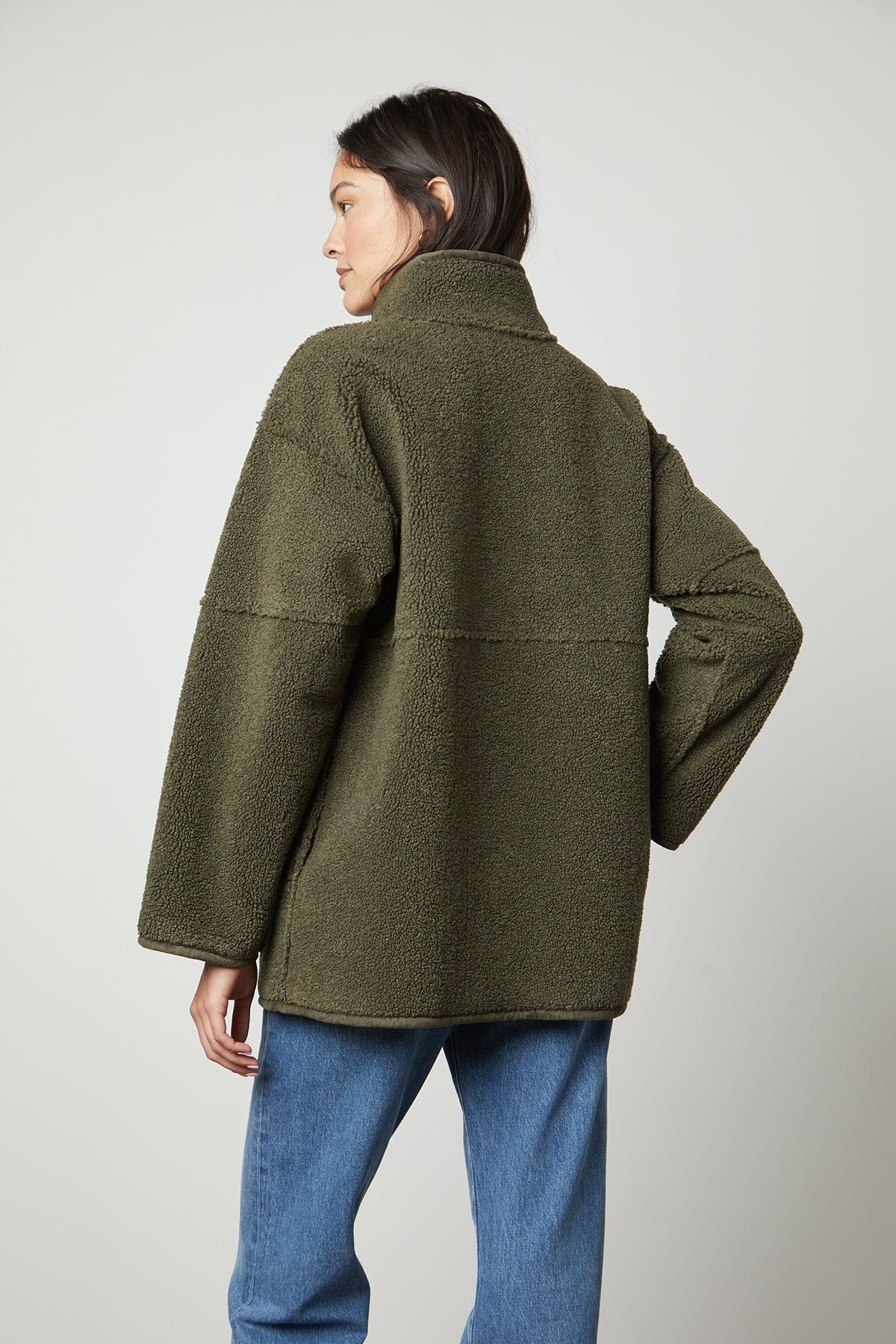 Velvet by Graham Spencer Albany 03 Luxe Sherpa Reversible Jacket Army Final Sale Offered Online Only