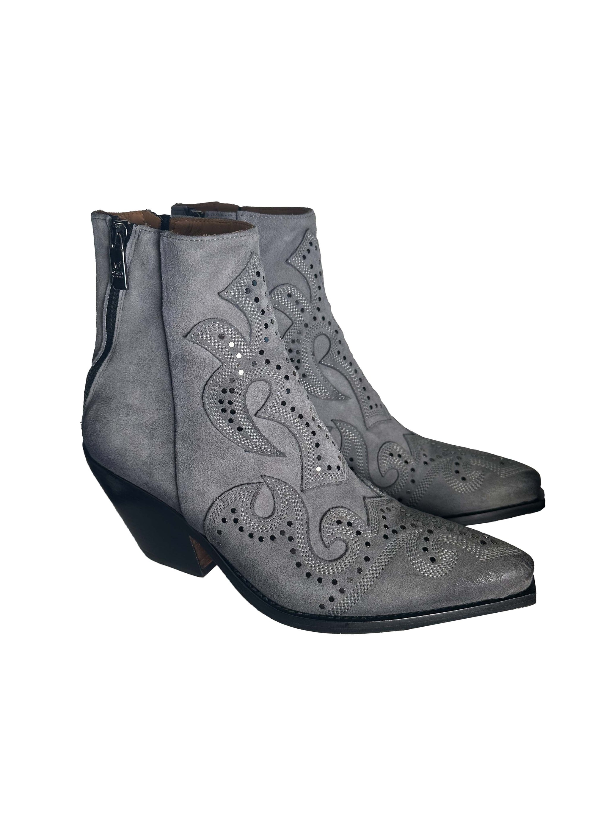 Jo Ghost Marion 3421-611 Western Ankle Boot Crosta Asfalto (Grey) Sale Buy Now No Returns