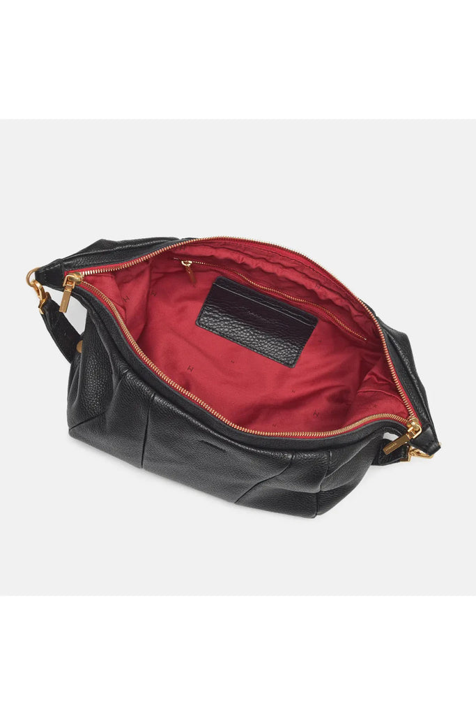 Hammitt Morgan Crossbody Bag 2687101271 | Black/Brushed Gold Red Zip