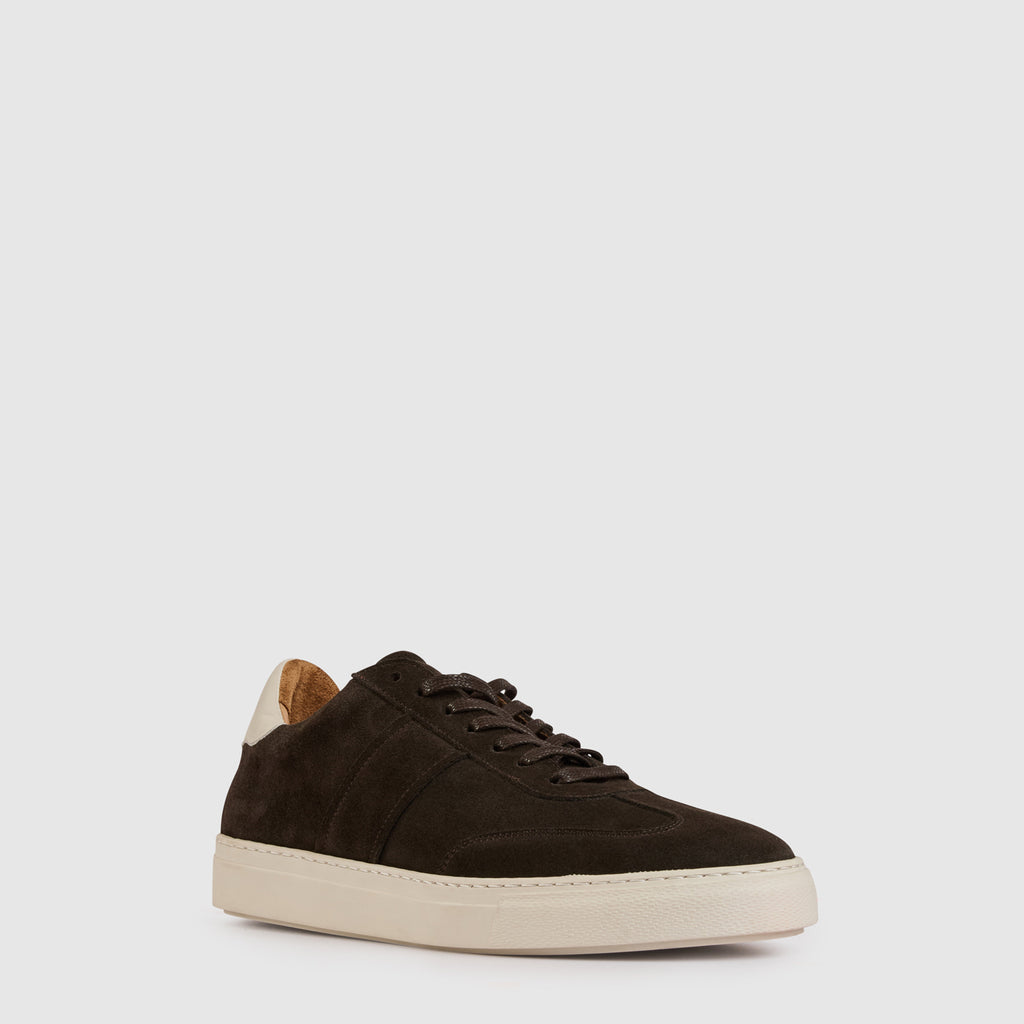 Aquatalia Men's Metro Lace Up Sneakers | Dark Brown Suede