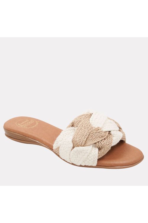 André Assous Nice Knit Featherweights ™ Elastic Flip Flop Sandals | White/Natural