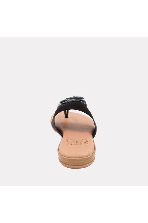 André Assous Nara Woven Featherweights ™ Elastic Flip Flop Sandals | Black Patent