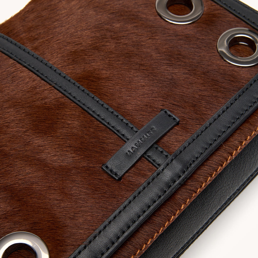 Hammitt Montana Clutch Small 14368 | Calf Hair/Gunmetal