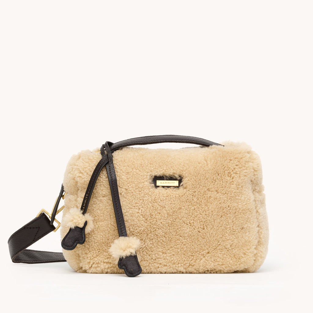 Hammitt Evan Crossbody Small Bag 17164 | Sundance Shearling/Brushed Gold