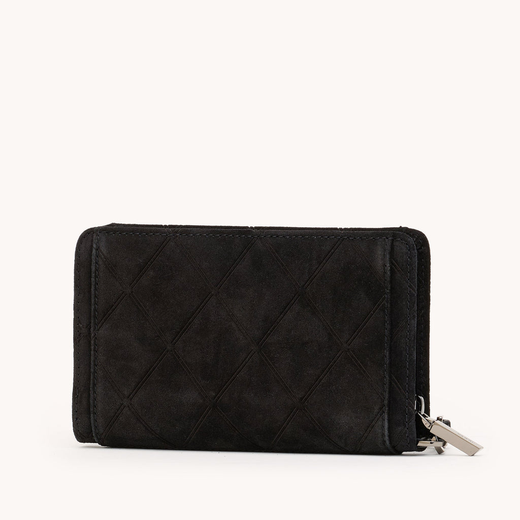 Hammitt Bryant Wallet 18190 | Noir Diamond Suede/Gunmetal