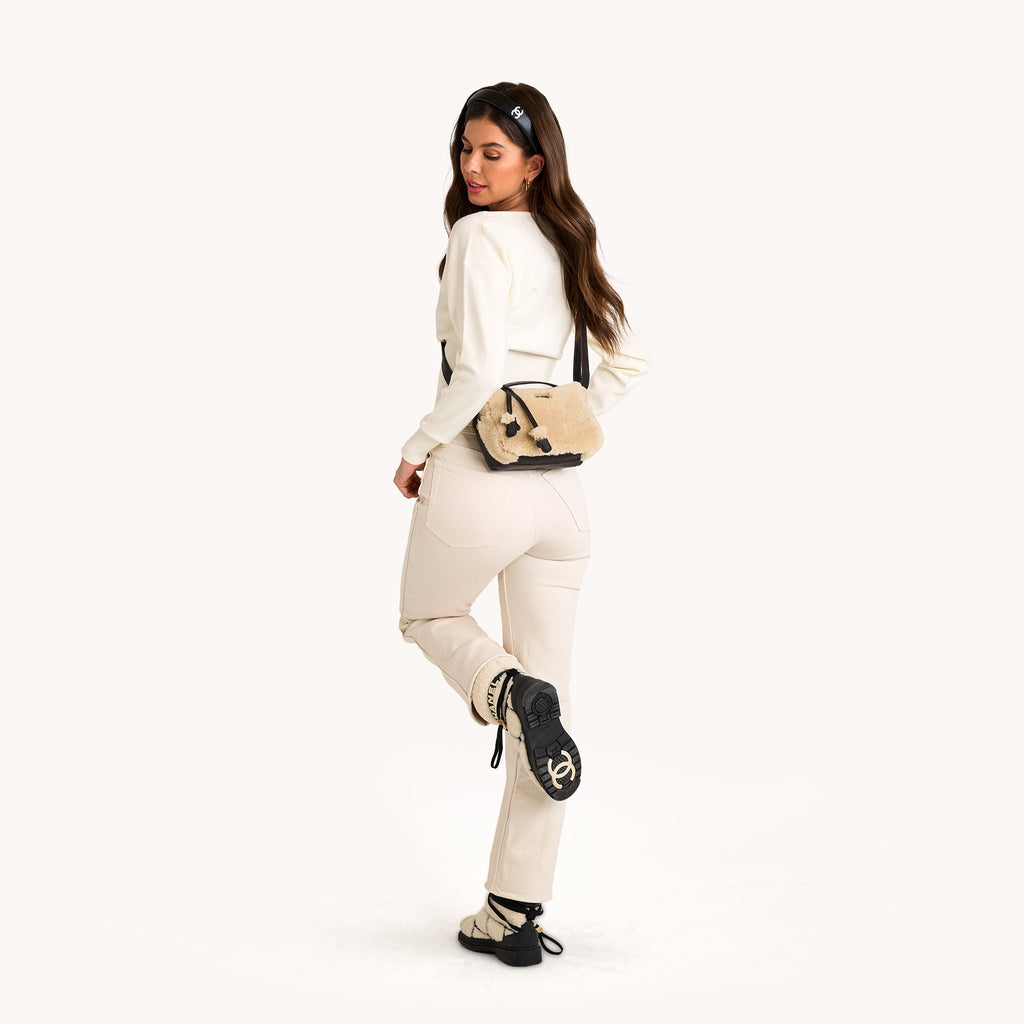 Hammitt Evan Crossbody Small Bag 17164 | Sundance Shearling/Brushed Gold