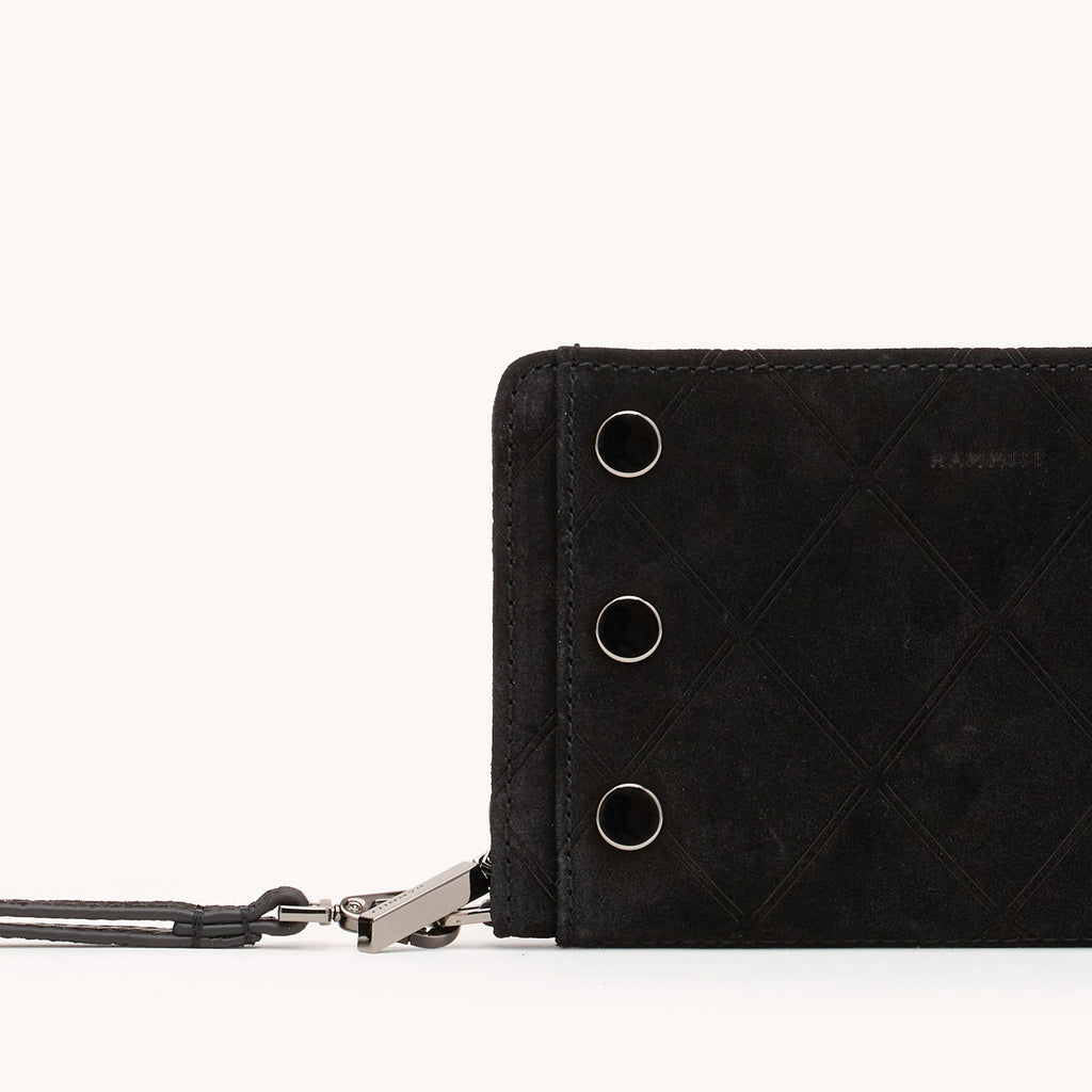 Hammitt Bryant Wallet 18190 | Noir Diamond Suede/Gunmetal