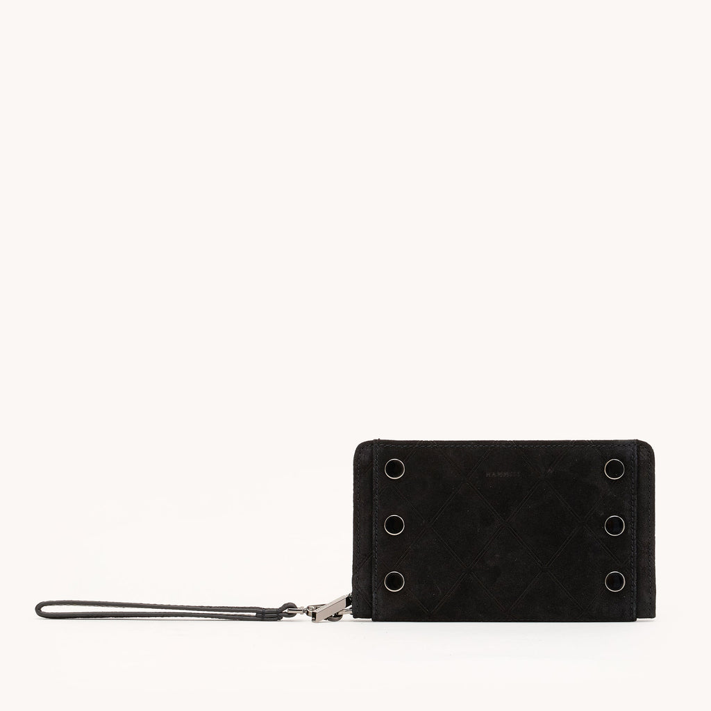 Hammitt Bryant Wallet 18190 | Noir Diamond Suede/Gunmetal
