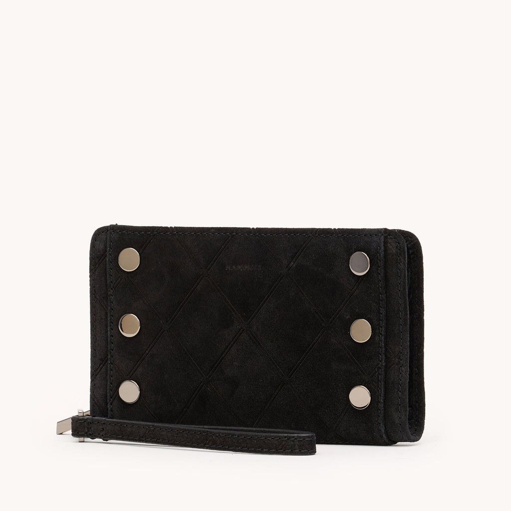 Hammitt Bryant Wallet 18190 | Noir Diamond Suede/Gunmetal