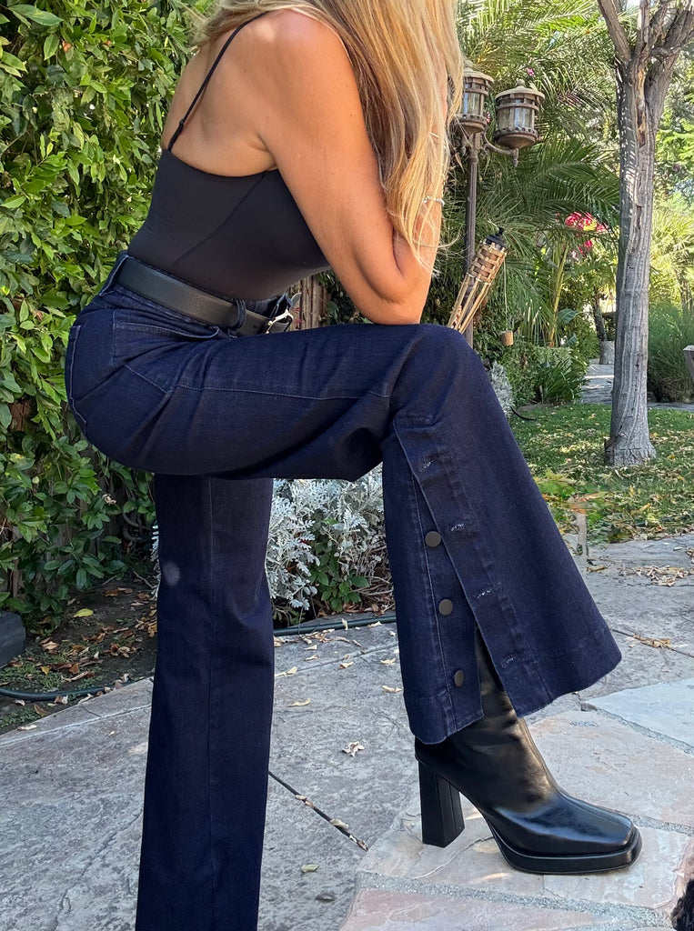 Bevy Flog Billy Wide Flare Leg Pants | Denim