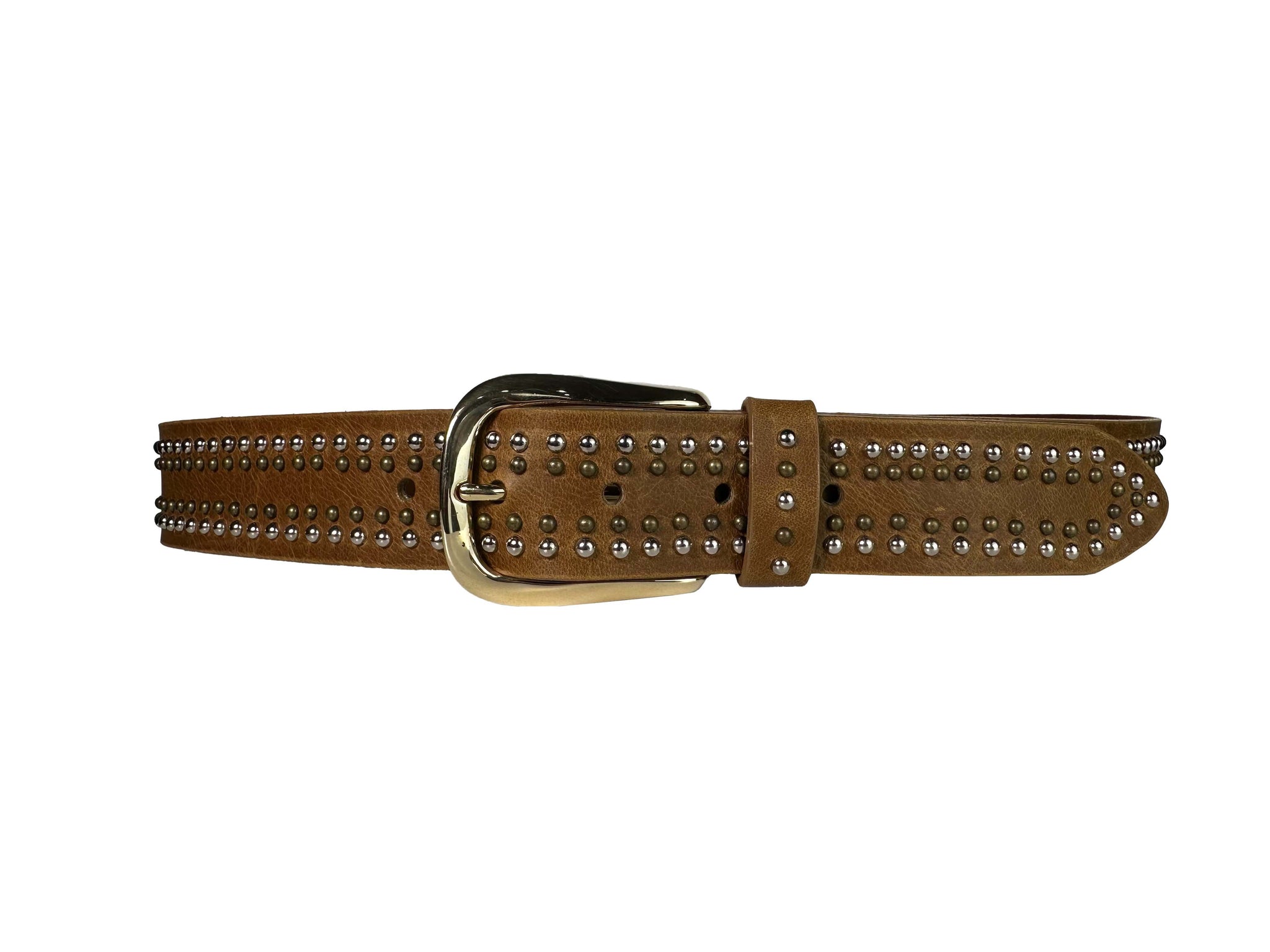 Streets Ahead Abbie Leather Studded Jean Belt 32419 | Cognac 