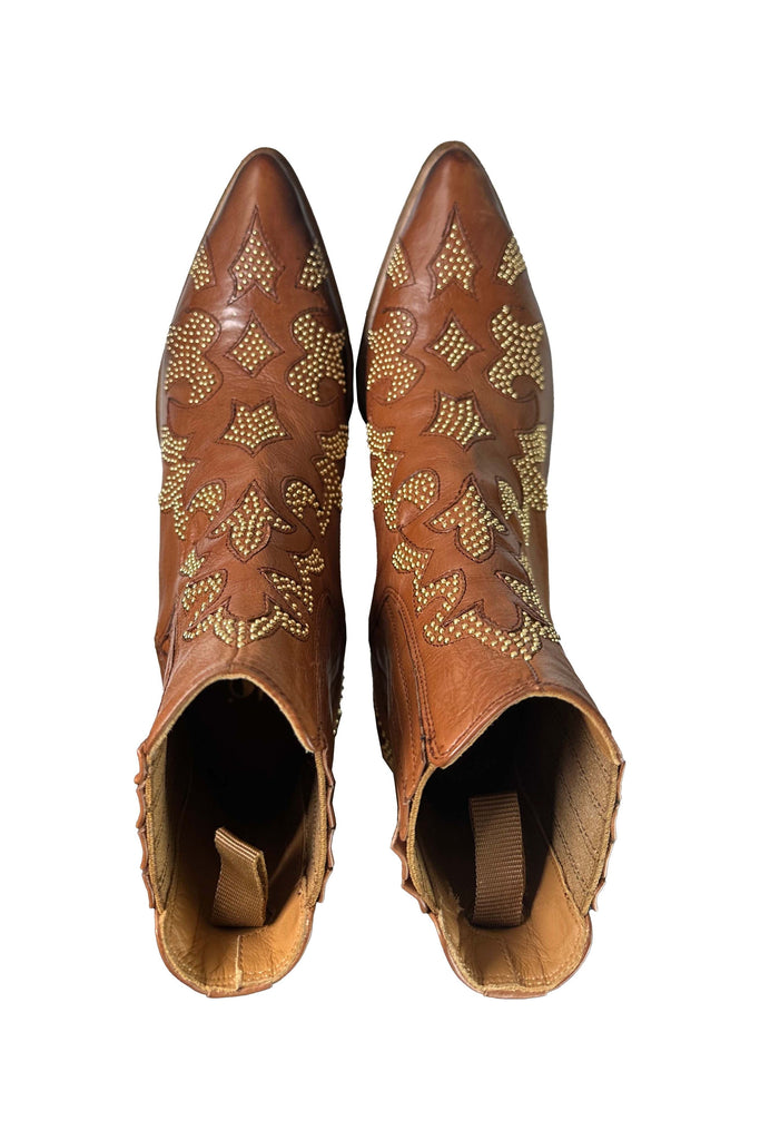 Jo Ghost Tegan Western Ankle Boot 5209 | Brown