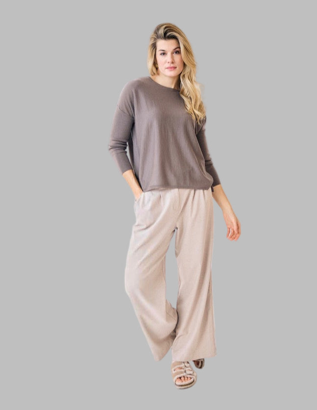 Henry Christ Super Fine Merino Wool Sweater W09L | Nut