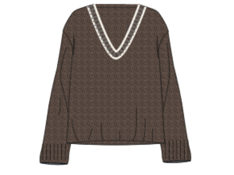 LUNE Olly V-Neck Sweater LA1569 | Brown