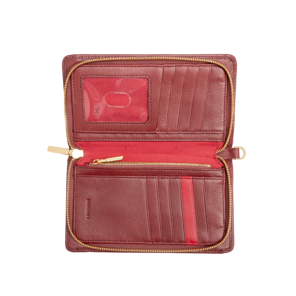 Hammitt Bryant Wallet 18190 | Cherrywood/Brushed Gold