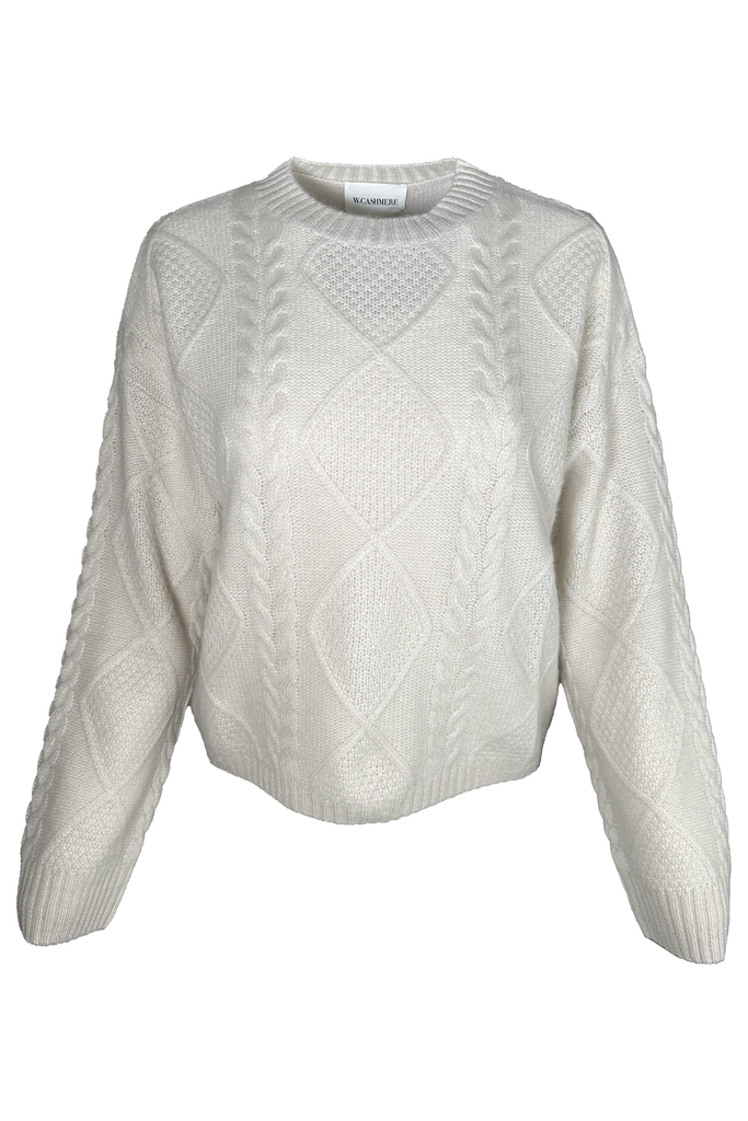 W. Cashmere KINSLEY Cable Knit Pullover | Fog