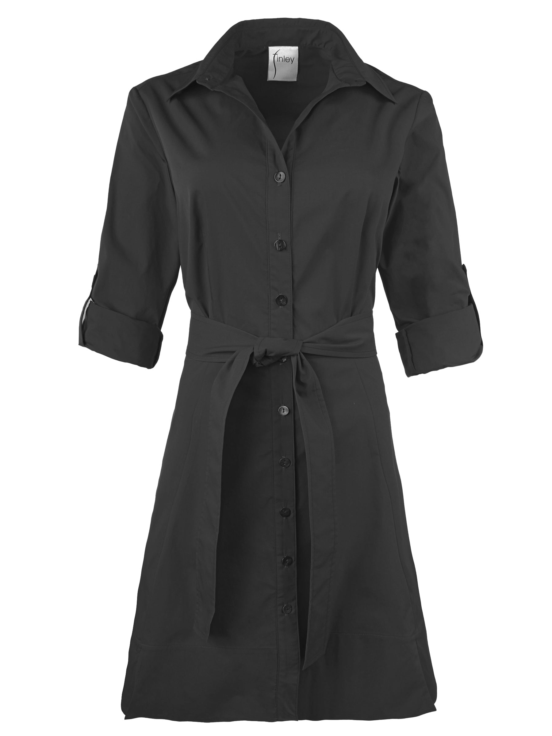 finley shirt dresses Rocky | Typewriter Cloth Tie Front Blue Designer Shirt Dress