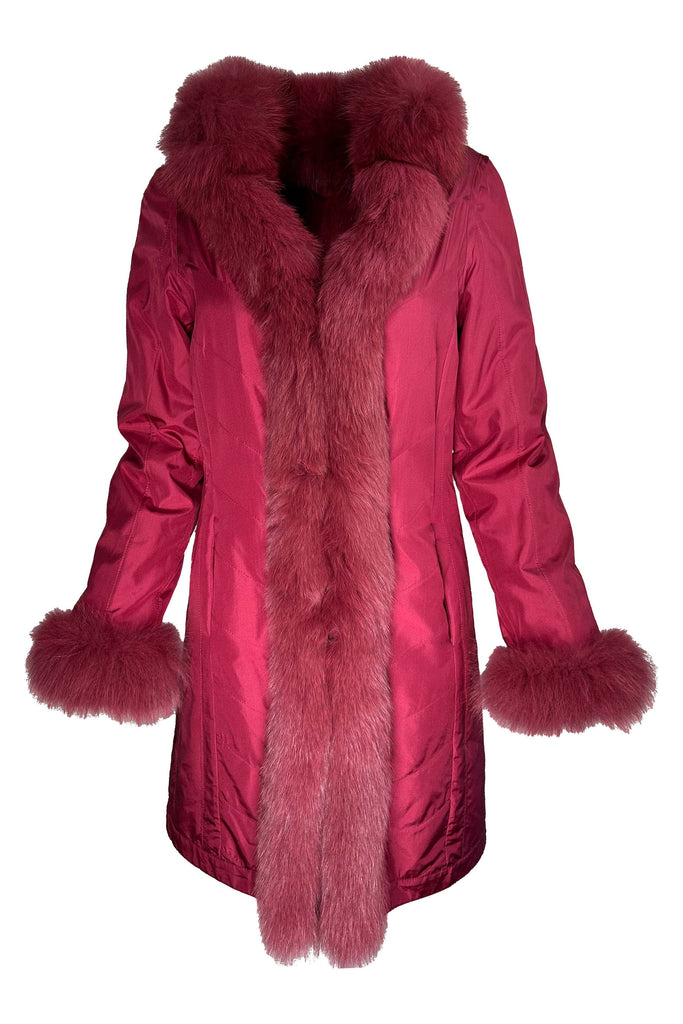 Linda Richards TS-9499 Fox Fur Jacket | Wine