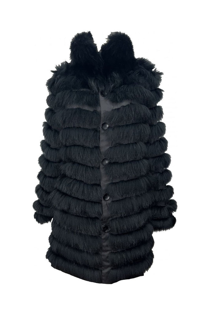 Linda Richards TS-9216 Reversible Fox Fur Coat | Black