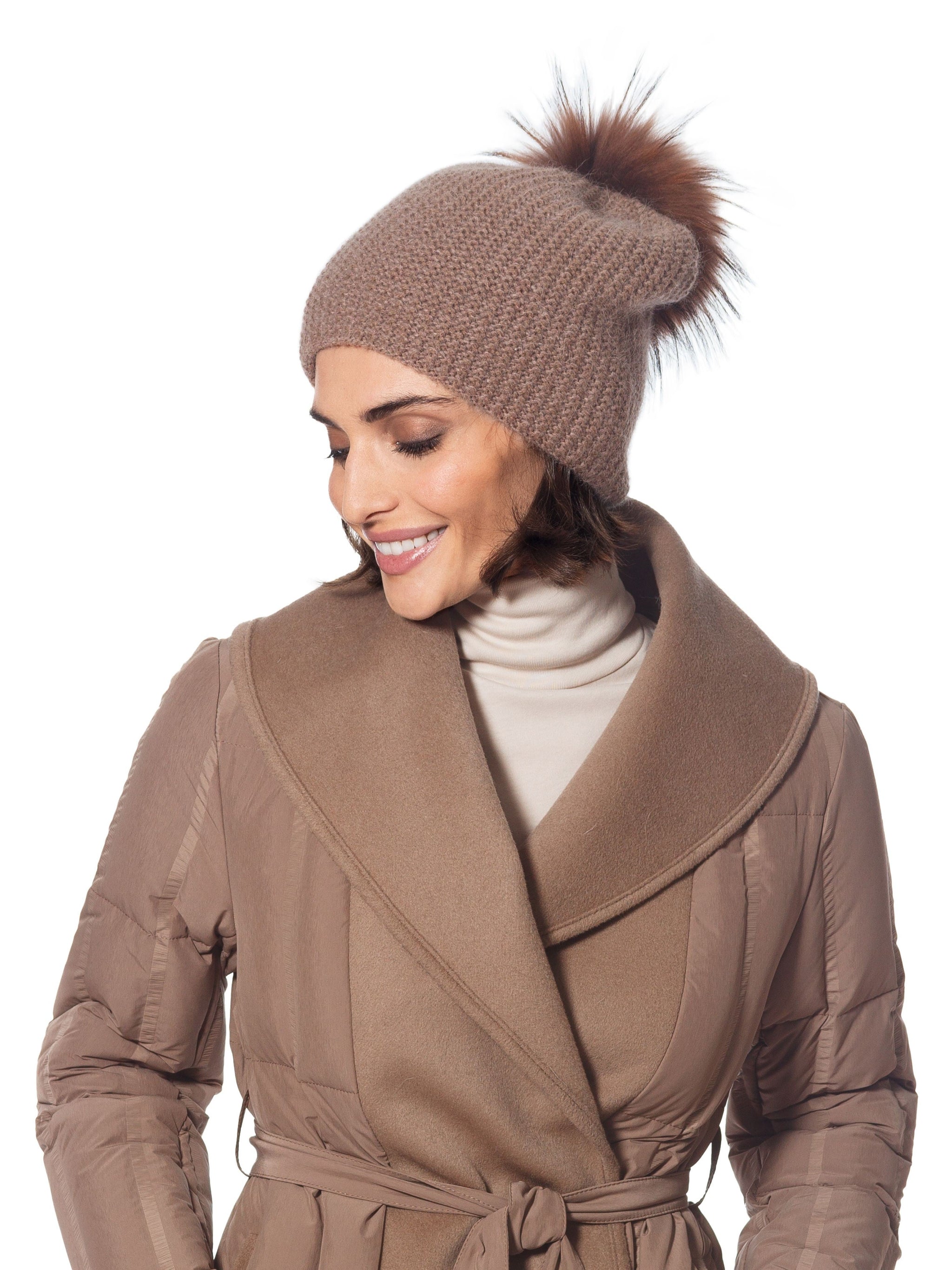 Linda Richards Braided Slouch Pom-pom Hat HA-126 | Brown  display picture 3