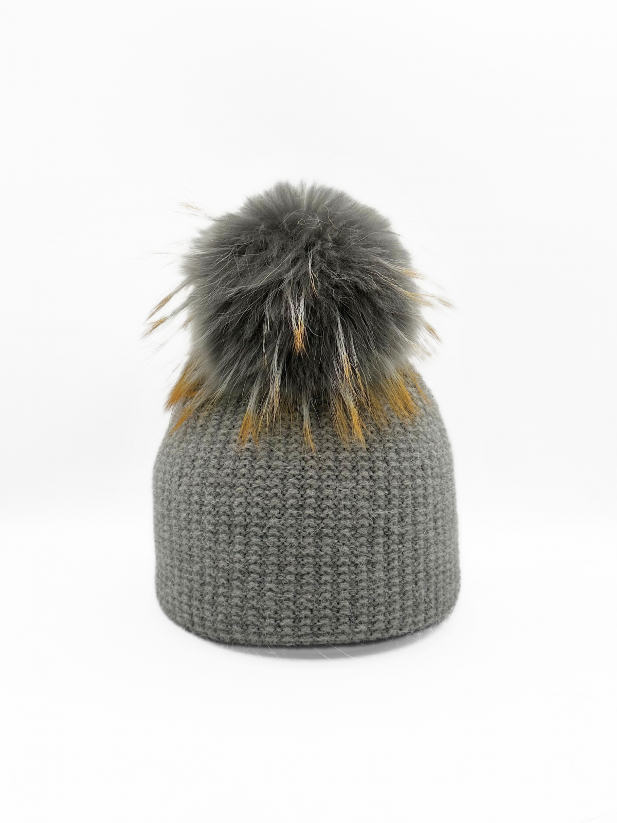 Linda Richards Braided Slouch Pom-pom Hat HA-126 | Dove Grey  display picture 3