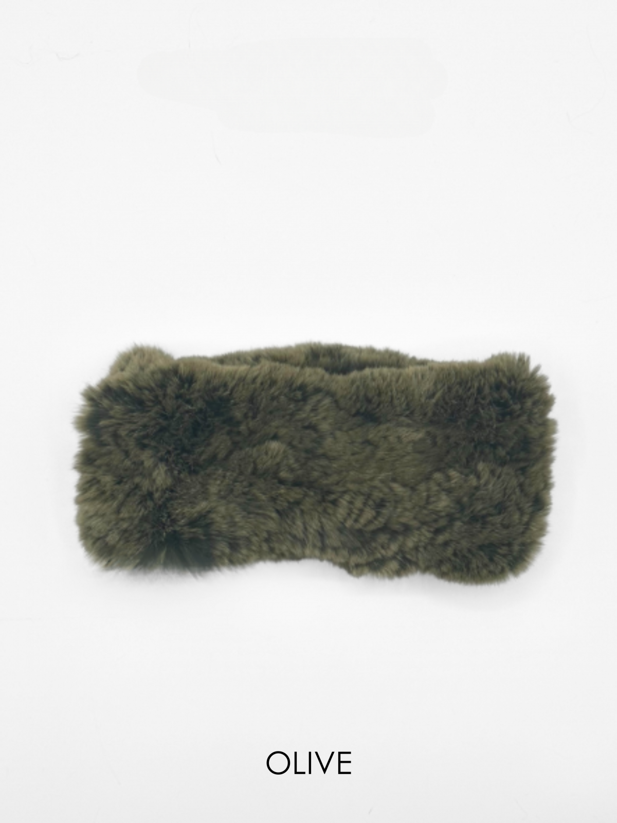 Green Mink Fur Headband Shop Mink Fur Knit Headband – Surell Accessories main image 4