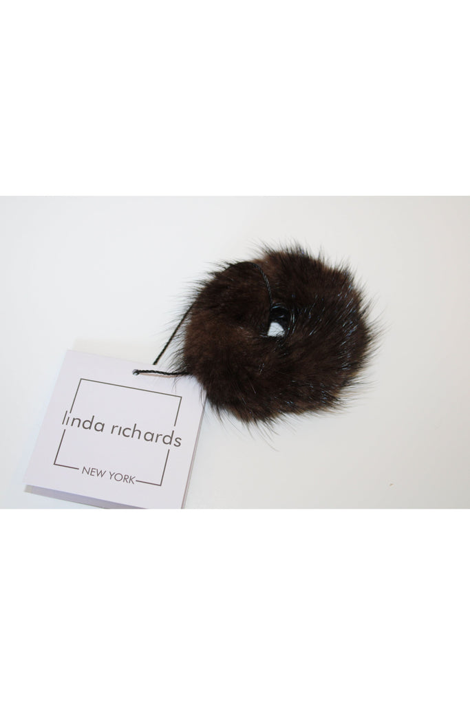 Linda Richards Mink Hair Scrunchie HT-04 | Brown
