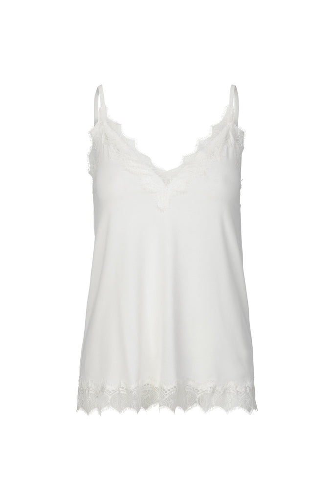 Rosemunde Billie Strap Top  With Elegant Lace  4217-1049 New White