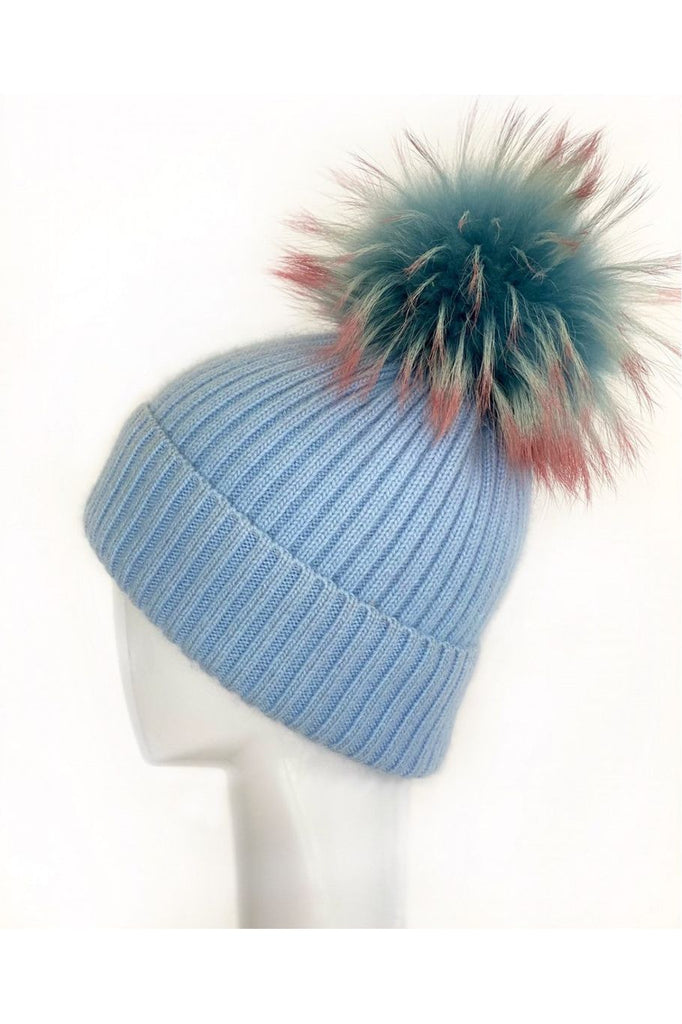 Linda Richards Wool Pom-pom Hat HA-62 | Frost Blue 