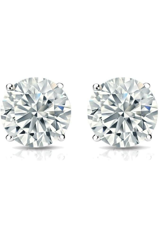 FC Creations Earrings 14K Gold Diamond Studs | White Gold  0.65 Carats