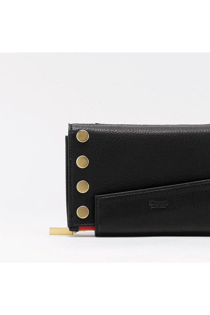 Hammitt Levy Crossbody Wallet 14937 | Black/Brushed Gold Red Zip