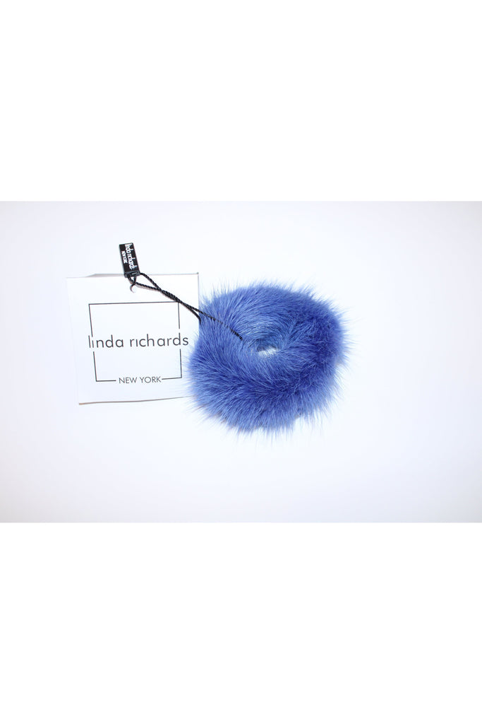 Linda Richards Mink Hair Scrunchie HT-04 | Denim