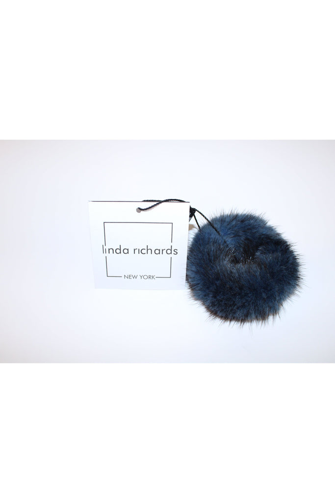 Linda Richards Mink Hair Scrunchie HT-04 | Blue Grey