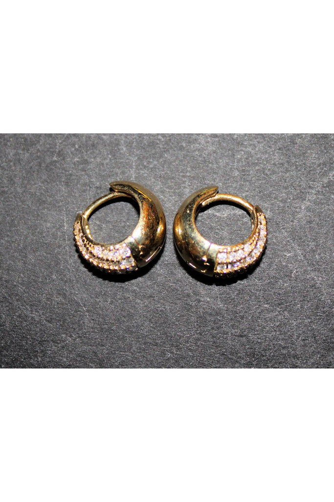 Creations Earrings 14K Gold Pave Diamond Huggies  1.80 Carats | Yellow Gold