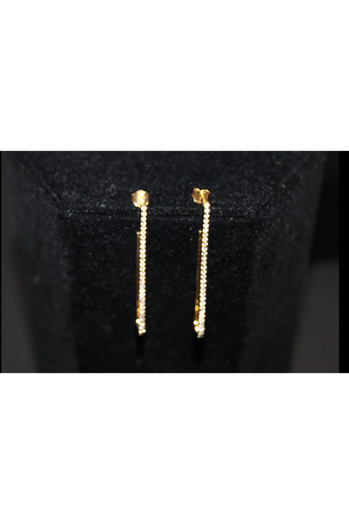 FC Creations Earrings 14K Gold Diamond Paper Clip Posts  | Yellow Gold .046 Carats