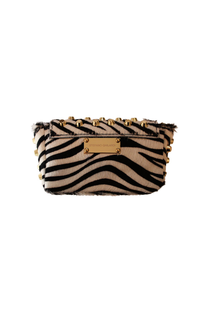 Stefano Ghilardi Martha Brochie Leather Bag | Zebra Print