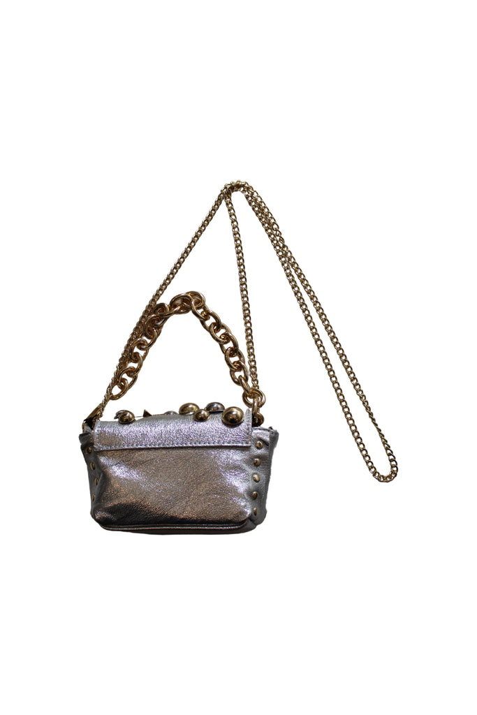 Stefano Ghilardi Martha 111 Leather Bag | Silver Metallic