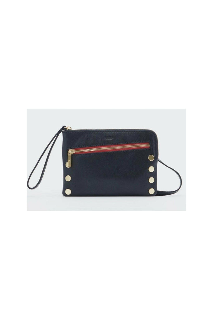 Hammitt Nash Small Clutch Crossbody Bag | Black/Brushed Gold Red Zip