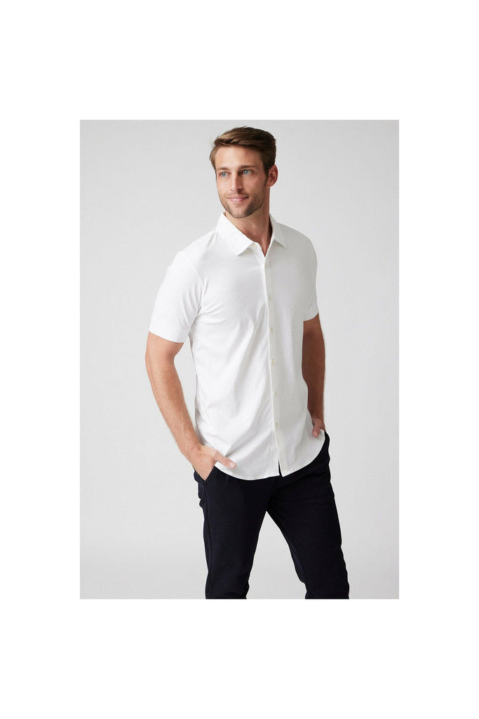 Raffi The Linden Short Sleeve Button Front Shirt RW22210 | White