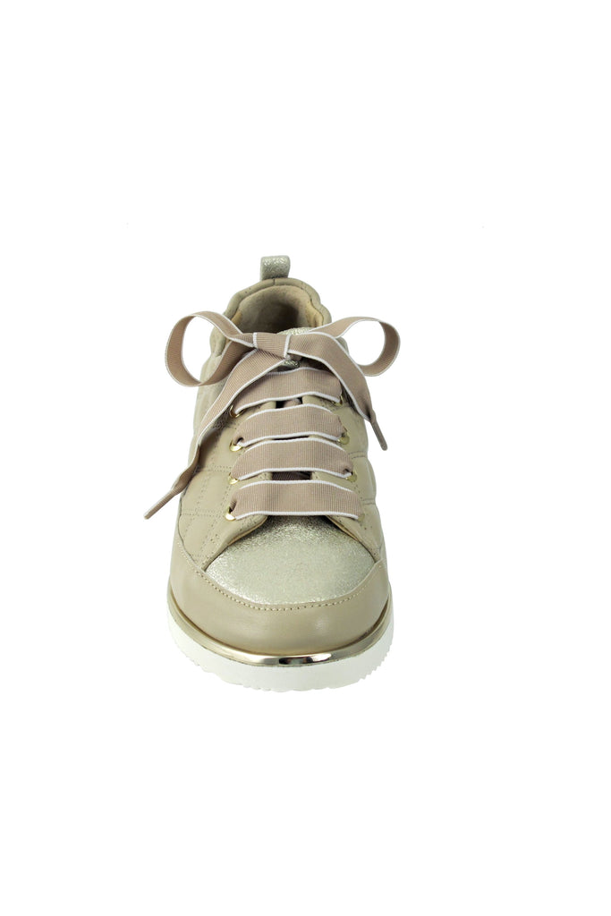 Ron White Novella Quilt Lace Up Sneakers  | Nude