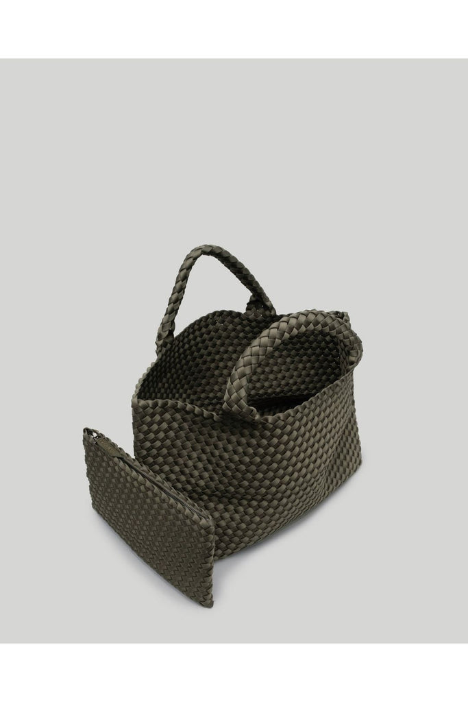 NAGHEDI St. Barth's Medium Solid Woven Tote | Olive