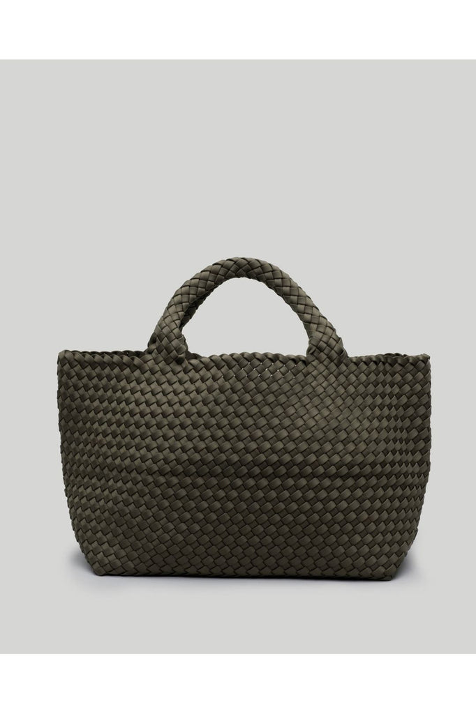 NAGHEDI St. Barth's Medium Solid Woven Tote | Olive