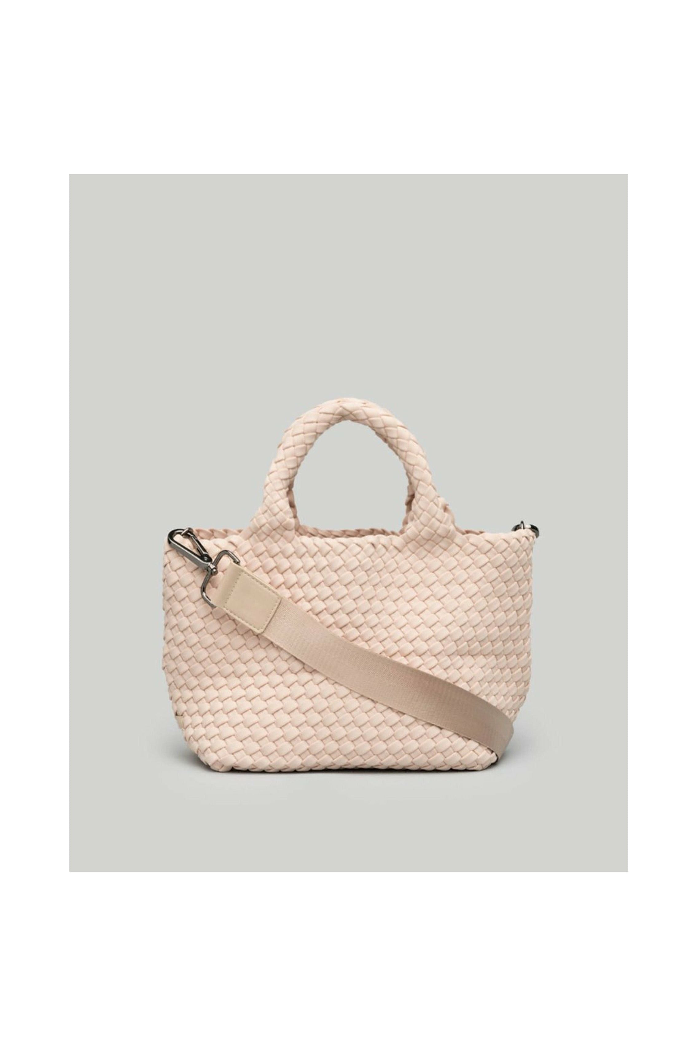 Naghedi St. Barths Medium Shell Woven Handbag Pink