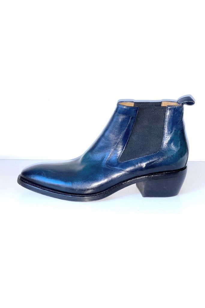Jo Ghost Veronica Leather Ankle Boot ART 2648| Diver Blu/Navy