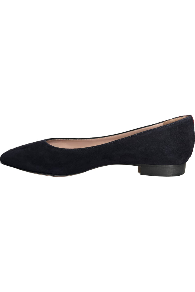 Robertson Madison Andrea 2 Pointy Flat Shoe 29608 | Blu Notte Camoscio Suede