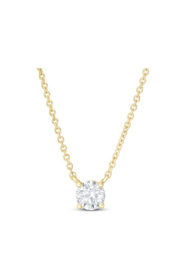 FC Creations Necklace 14K Gold Solitaire Diamond | Yellow Gold 0.30 Carats