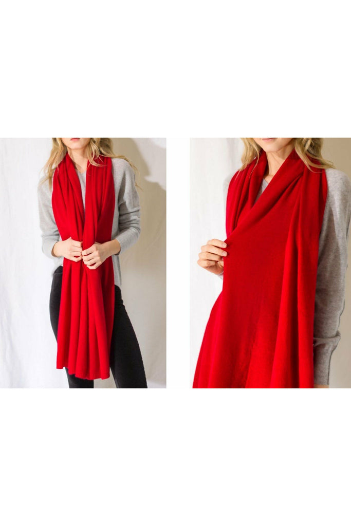 Robertson Madison 100% Cashmere Travel Wrap | Red