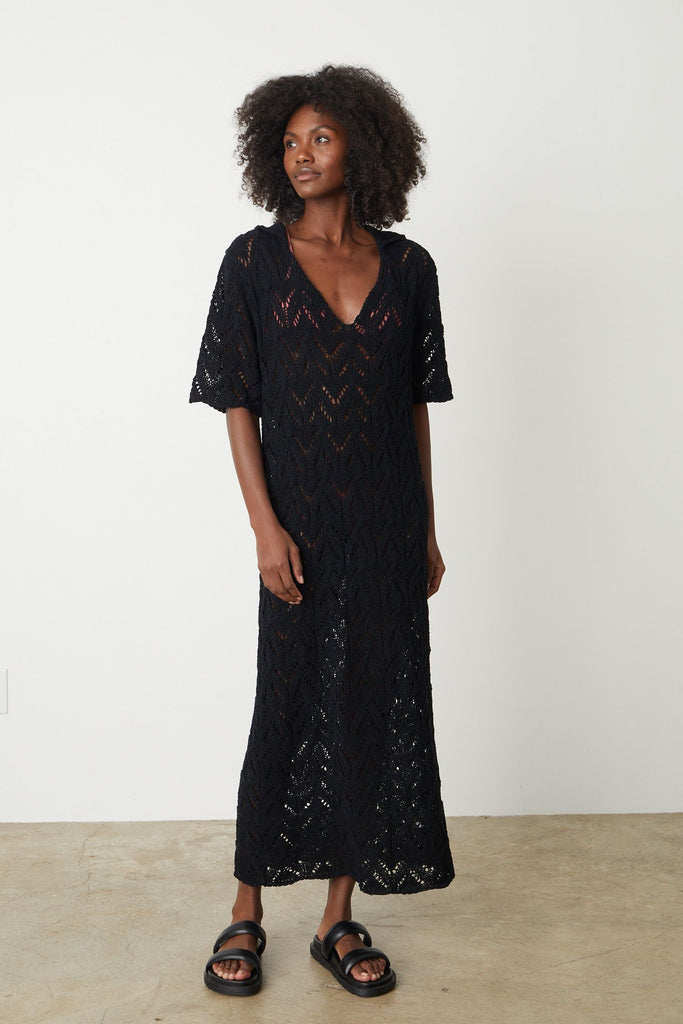 Velvet by Graham & Spencer Jaqueline 06 Crochet Dress | Black