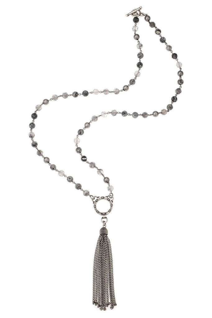 French Kande Necklace |  Matisse Mix With Rivet Hoop and Tassel CT2041-Z
